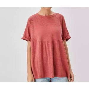 American Eagle mauve M oversized short sleeve draped babydoll top